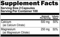 Private Label Calcium and Magnesium Citrate 500mg/250mg 200caps Private Label 12,100,500 Bottle Price
