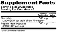 Private Label Bromelain and Papaya 500mg/500mg 90caps Private Label 12,100,500 Bottle Price