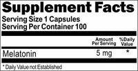 Private Label Melatonin 5mg 100caps or 200caps Private Label 12,100,500 Bottle Price