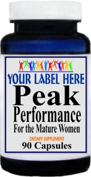 Private Label Peak Performance for the Mature Women 90caps Private Label 12,100,500 Bottle Price