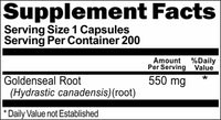 Private Label Goldenseal Root 550mg 200caps Private Label 12,100,500 Bottle Price