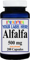 Private Label AlfAlfa 500mg 200caps Private Label 12,100,500 Bottle Price