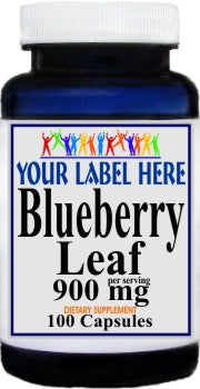Private Label Blueberry Leaf 900mg 100caps or 200caps Private Label 12,100,500 Bottle Price