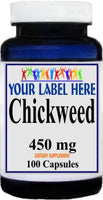 Private Label Chickweed 450mg 100caps Private Label 12,100,500 Bottle Price