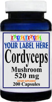 Private Label Cordyceps 520mg 200caps Private Label 12,100,500 Bottle Price
