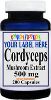 Private Label Cordyceps Extract 500mg 200caps Private Label 12,100,500 Bottle Price
