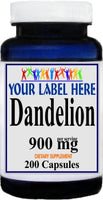Private Label Dandelion 900mg 100caps or 200caps Private Label 12,100,500 Bottle Price