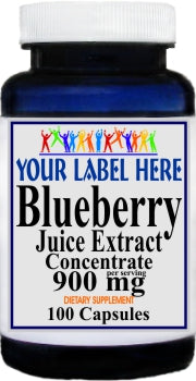 Private Label Blueberry Juice Extract Concentrate 900mg 100caps or 200caps Private Label 12,100,500 Bottle Price