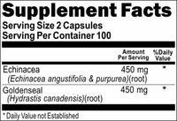 Private Label Echinacea with Goldenseal 450mg 100caps or 200caps Private Label 12,100,500 Bottle Price