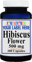 Private Label Hibiscus Flower 500mg 200caps Private Label 12,100,500 Bottle Price