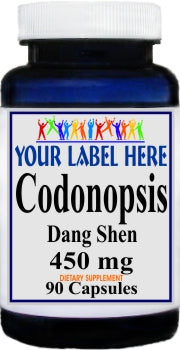 Private Label Codonopsis Root 450mg 90caps Private Label 12,100,500 Bottle Price
