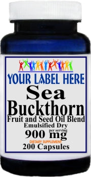 Private Label Sea Buckthorn 900mg  200caps Private Label 12,100,500 Bottle Price