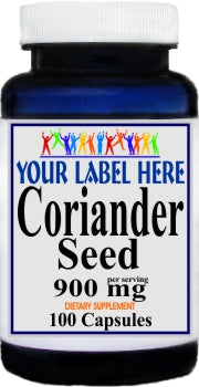 Private Label Coriander Seed 900mg 100caps Private Label 12,100,500 Bottle Price