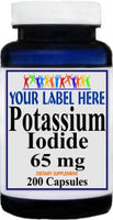 Private Label Potassium Iodide 65mg 100 or 200 Capsules Private Label 12,100,500 Bottle Price