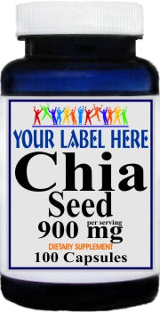 Private Label Chia Seed 900mg 100caps Private Label 12,100,500 Bottle Price
