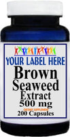 Private Label Brown Seaweed Extract 500mg 100caps or 200caps Private Label 12,100,500 Bottle Price