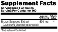 Private Label Brown Seaweed Extract 500mg 100caps or 200caps Private Label 12,100,500 Bottle Price