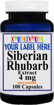 Private Label Siberian Rhubarb Extract 4mg 100caps or 200caps Private Label 12,100,500 Bottle Price