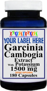 Private Label Garcinia Cambogia Extract 1500mg W/Potassium 180caps Private Label  12,100,500 Bottle Price