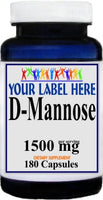 Private Label D-Mannose 1500mg 90caps or 180caps Private Label 12,100,500 Bottle Price