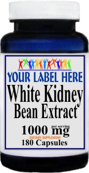 Private Label White Kidney Bean Extract 1000mg 180caps Private Label 12,100,500 Bottle Price