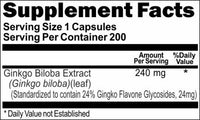 Private Label Ginkgo Biloba Standardized Extract 240mg 200caps Private Label 12,100,500 Bottle Price