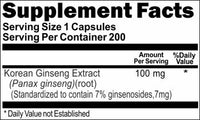 Private Label Korean Ginseng Standardized Extract 100mg 200caps Private Label 12,100,500 Bottle Price
