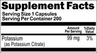 Private Label Potassium Citrate 99mg 200caps Private Label 12,100,500 Bottle Price