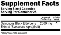 Private Label Sambucus Black Elderberry Extract 2000mg 100caps or 200caps 12,100,500 Bottle Price