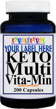 Private Label KETO Multi-Vit-Min 100caps or 200caps Private Label 12,100,500 Bottle Price