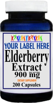 Private Label Elderberry Extract 900mg 200caps Private Label 12,100,500 Bottle Price