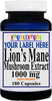 Private Label Lion's Mane Mushroom 1000mg 90caps or 180caps Private Label 12,100,500 Bottle Price