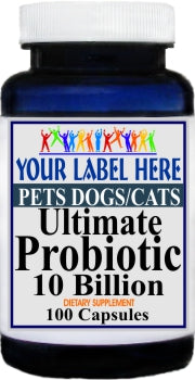 Private Label PETS Dogs/Cats Ultimate Probiotic 100caps Private Label 12,100,500 Bottle Price
