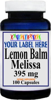 Private Label Lemon Balm 395mg 100caps Private Label 12,100,500 Bottle Price