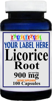 Private Label Licorice Root 900mg 200caps Private Label 12,100,500 Bottle Price