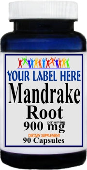 Private Label Mandrake Root 900mg 90caps Private Label 12,100,500 Bottle Price