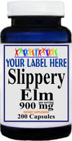 Private Label Slippery Elm Bark 900mg 100caps or 200caps Private Label 12,100,500 Bottle Price
