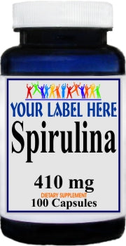 Private Label Spirulina 410mg 100caps Private Label 12,100,500 Bottle Price