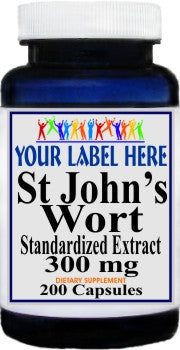 Private Label St. John's Wort Standardized Extract 300mg 200caps Private Label 12,100,500 Bottle Price