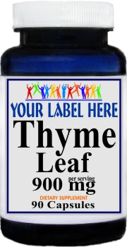 Private Label Thyme Leaf 900mg 90caps Private Label 12,100,500 Bottle Price