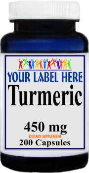 Private Label Turmeric 450mg 200caps Private Label 12,100,500 Bottle Price