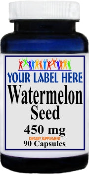 Private Label Watermelon Seed 450mg 90 or 180 Capsules Private Label 12,100,500 Bottle Price