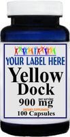 Private Label Yellow Dock 900mg 100caps Private Label 12,100,500 Bottle Price