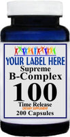 Private Label B-Complex 100 Time Release 200caps Private Label 12,100,500 Bottle Price