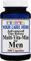 Private Label Advanced Multi-Vita-Min Time Release for Men 100caps or 200caps Private Label 12,100,500 Bottle Price