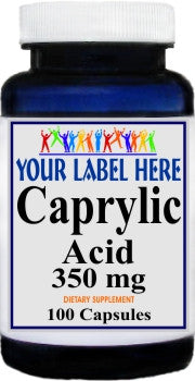 Private Label Caprylic Acid 350mg 100caps Private Label 12,100,500 Bottle Price