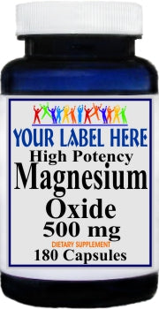 Private Label Magnesium Oxide High Potency 180caps Private 12,100,500 Bottle Price