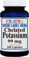 Private Label Chelated Potassium 99mg 200caps Private Label 12,100,500 Bottle Price