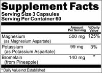 Private Label Magnesium Potassium Aspartate and Bromelain 180caps Private Label 12,100,500 Bottle Price