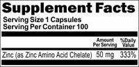 Private Label Chelated Zinc 50mg 100caps or 200caps Private Label 12,100,500 Bottle Price